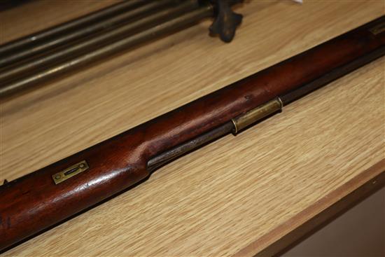 A British colonial percussion cap musket, length 131cm